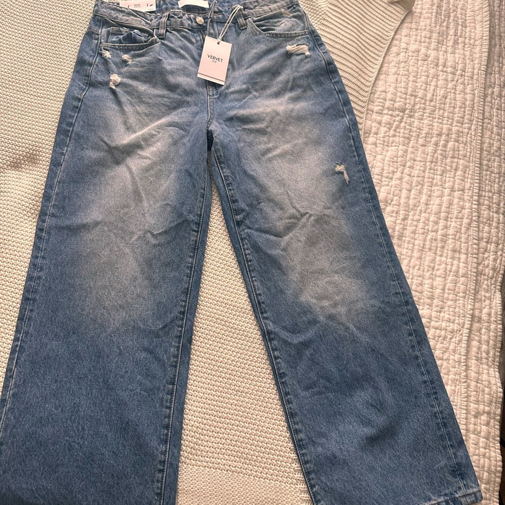 Vervet Olivia Wide Leg Jeans NWT - Light Blue